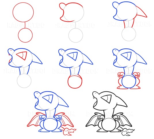 Desenhos de Chibi Charizard