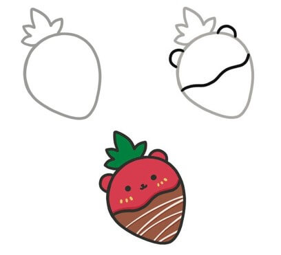Desenhos de Chocolate com morango