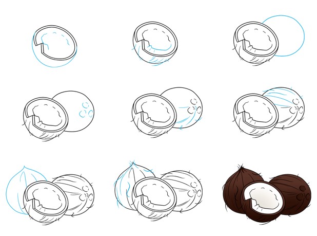Desenhos de Coco encerado simples