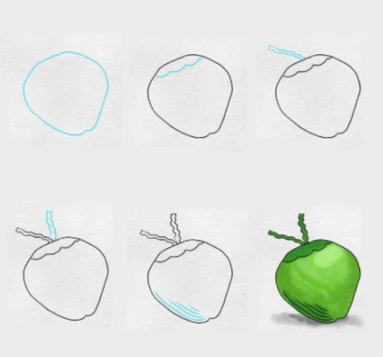 Desenhos de Coco verde fácil