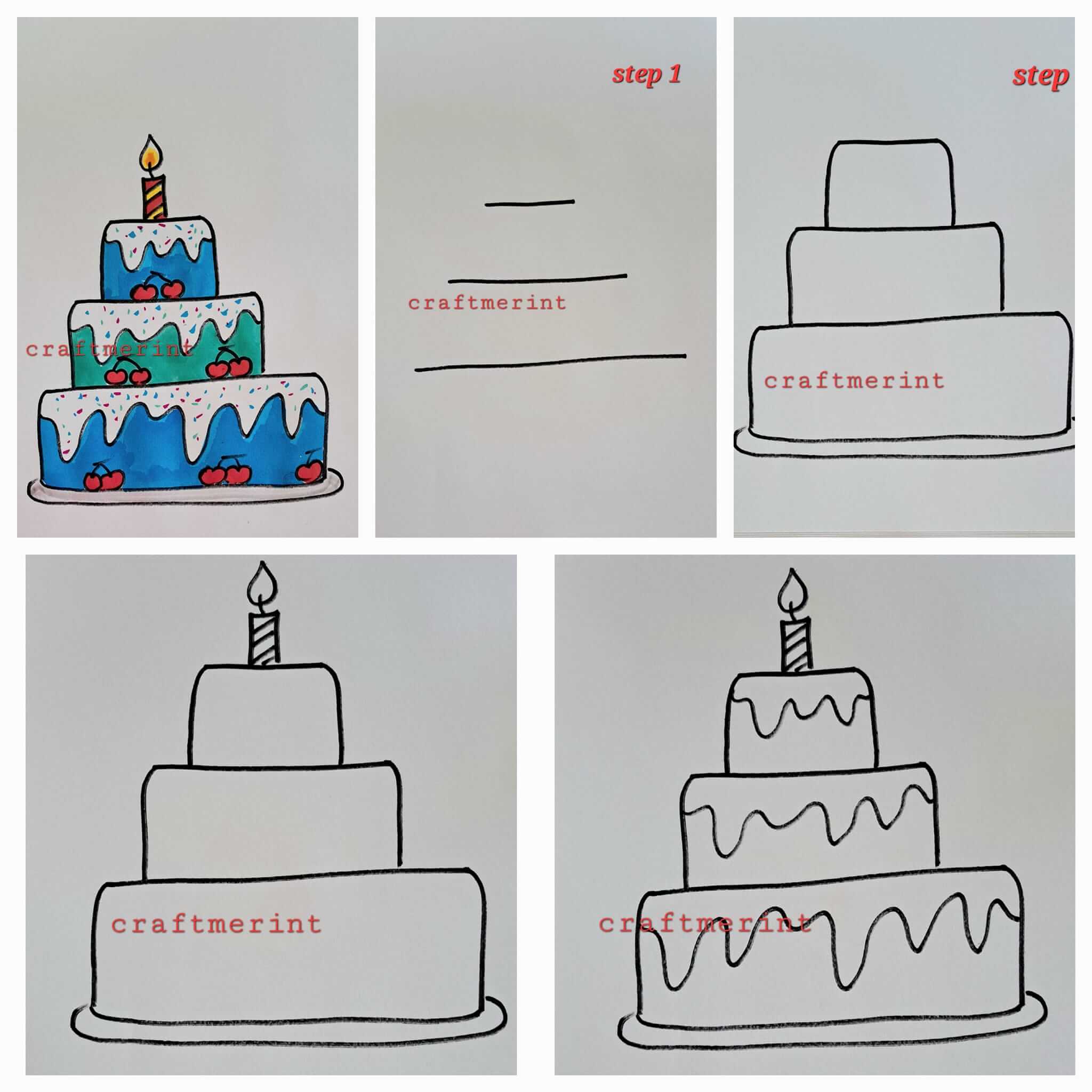 Desenhos de Comemoração do Bolo de Aniversário