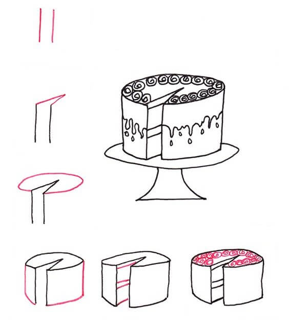 Desenhos de Contorno de bolo de creme