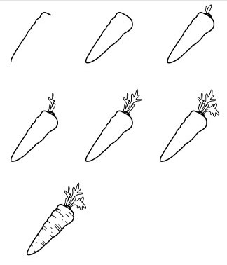 Desenhos de Contorno de cenoura
