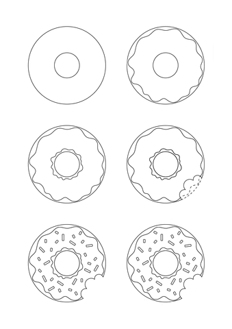 Desenhos de Contorno de donut