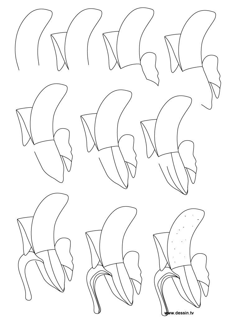 Desenhos de Detalhe da banana