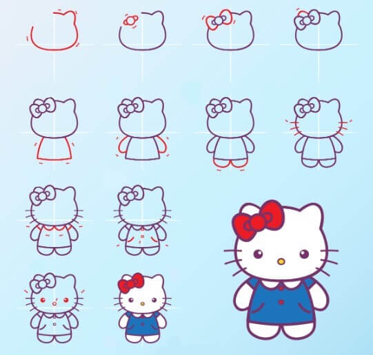 Desenhos de Detalhes da Hello Kitty