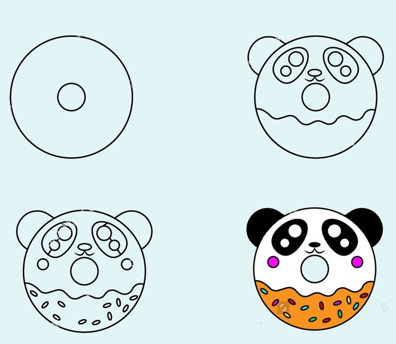 Desenhos de Donut de panda