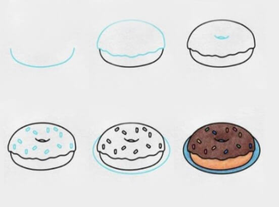 Desenhos de Donut no prato