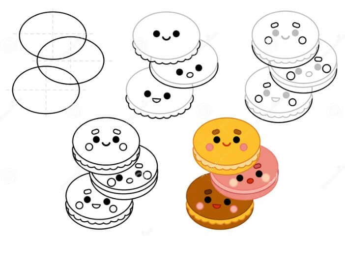 Desenhos de Donuts sorriem