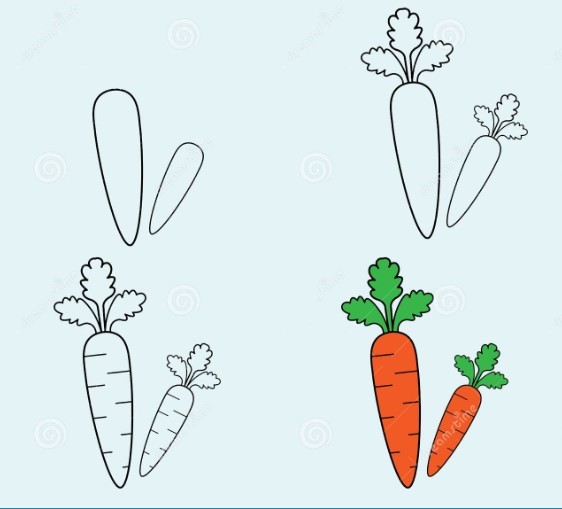Desenhos de Duas Cenouras
