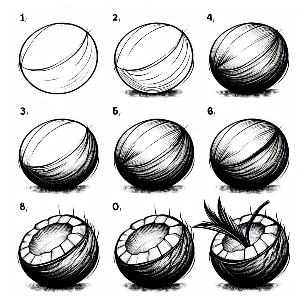 Desenhos de Esboço de coco