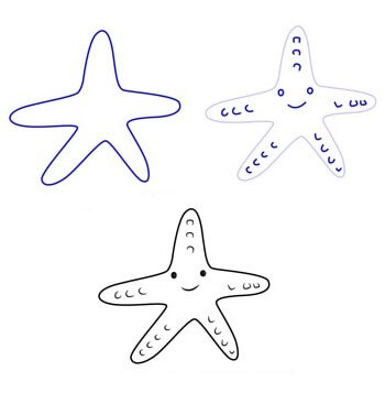 Desenhos de Estrela-do-mar com glitter