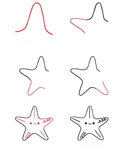 Desenhos de Estrela-do-mar feliz