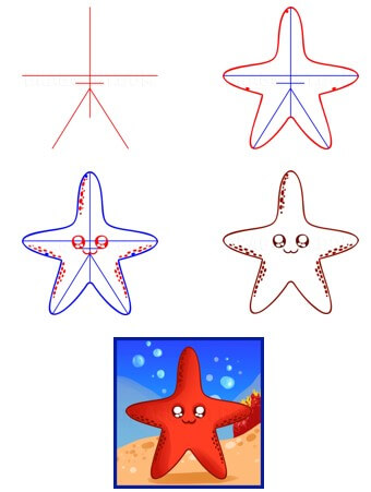 Desenhos de Estrela-do-mar fofa