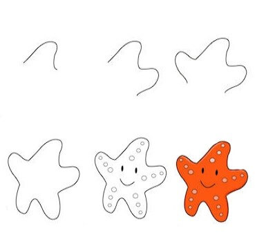 Desenhos de Estrela-do-mar laranja