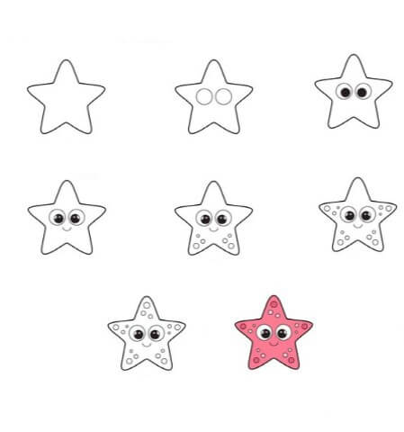 Desenhos de Estrela-do-mar rosa