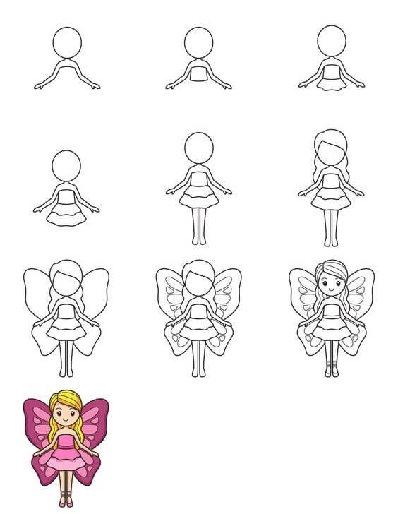 Desenhos de Garota com asas