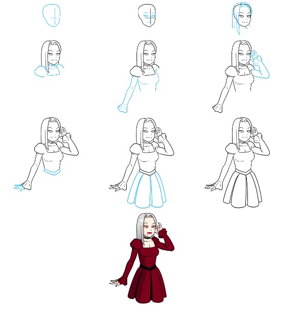 Desenhos de Garota de anime assustadora