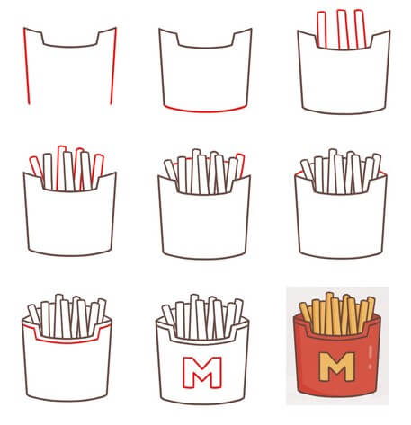 Desenhos de Imagem de batatas fritas