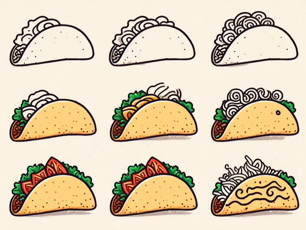 Desenhos de Imagem de tacos para impressão