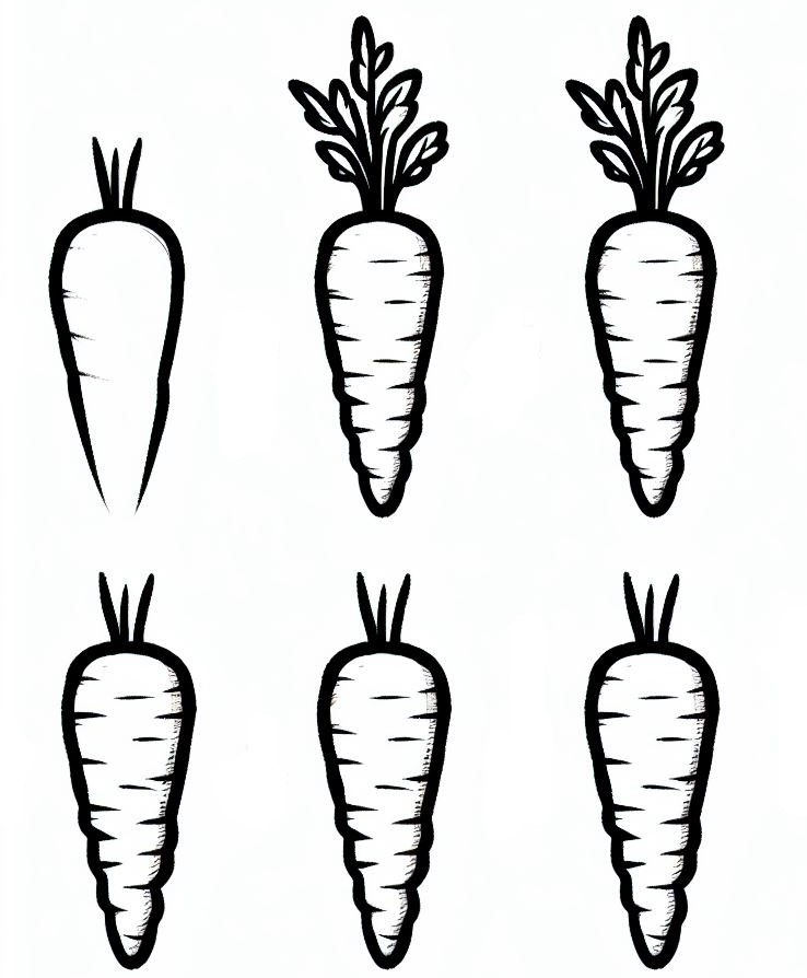 Desenhos de Impressão gratuita de cenoura