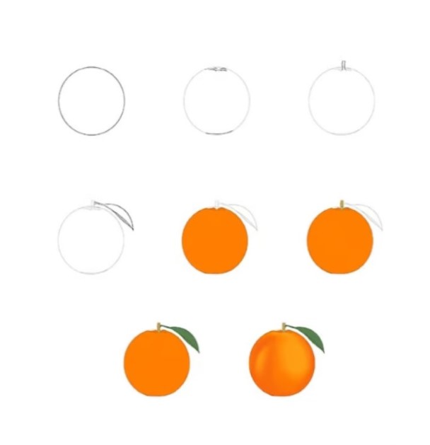 Desenhos de Laranja fácil