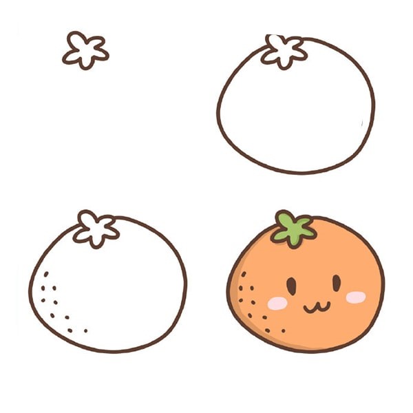 Desenhos de Laranja fofo
