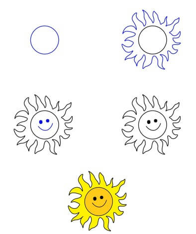 Desenhos de Lindo sorriso de sol
