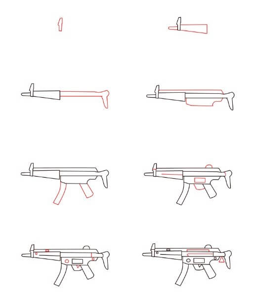 Desenhos de Metralhadora MP5