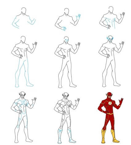 Desenhos de O flash de corpo inteiro