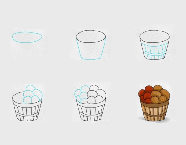 Desenhos de Panela de batata