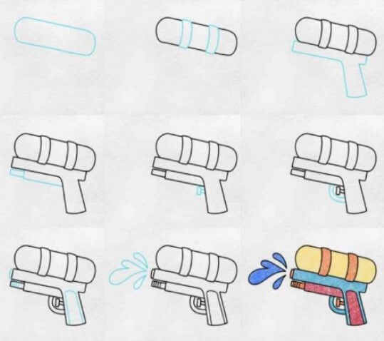 Desenhos de Pistola de água fácil