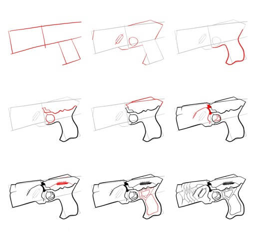 Desenhos de Pistola elétrica fácil