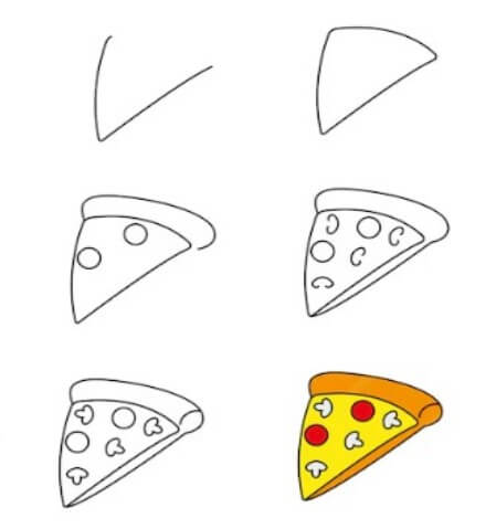 Desenhos de Pizza fácil