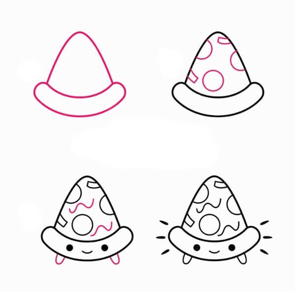 Desenhos de Pizza kawaii