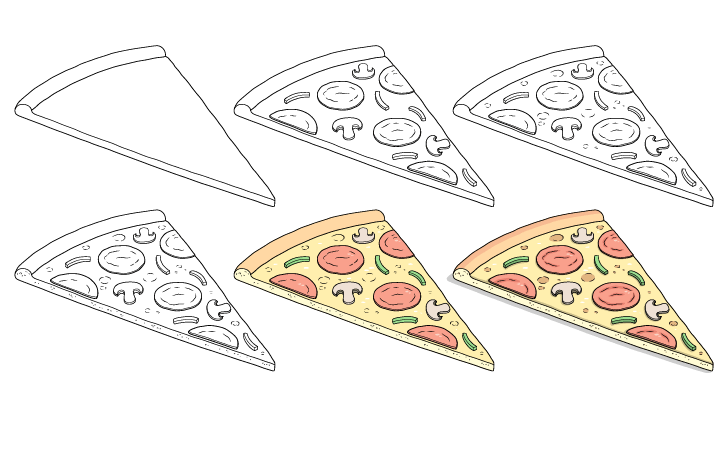 Desenhos de Pizza normal