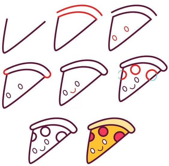 Desenhos de Pizza para crianças