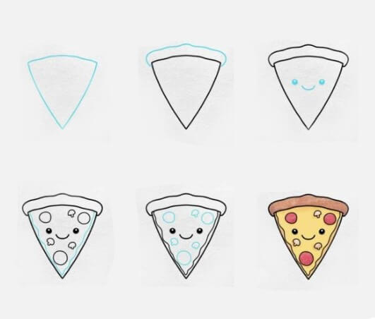 Desenhos de Pizza sorridente