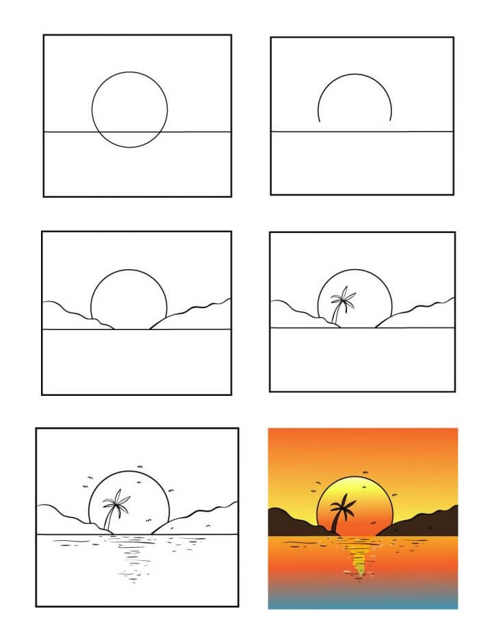 Desenhos de Pôr do sol grátis