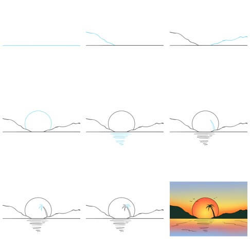 Desenhos de Pôr do sol para imprimir