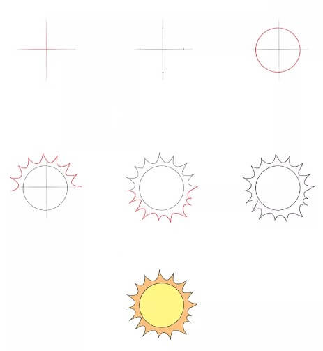 Desenhos de Sol fácil