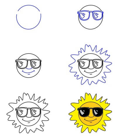 Desenhos de Sol muito fresco