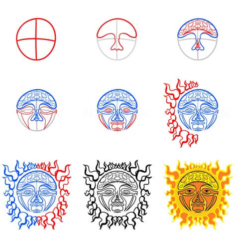 Desenhos de Sol velho