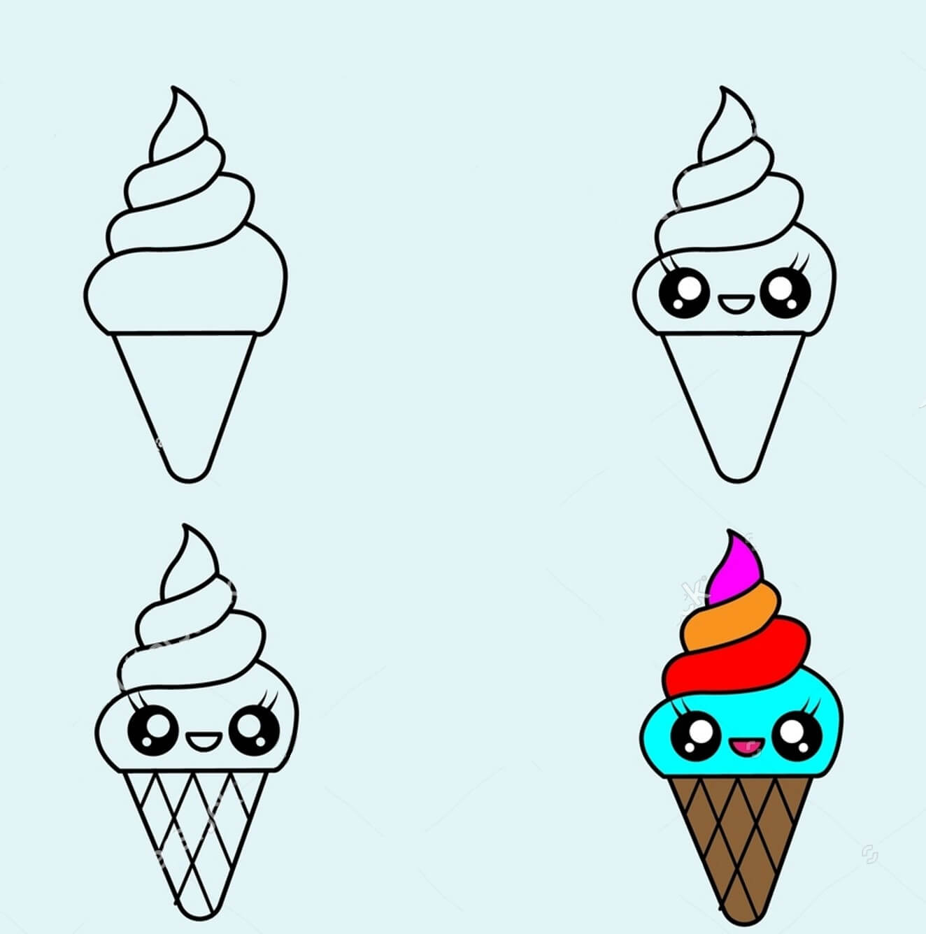 Desenhos de Sorvete fofo
