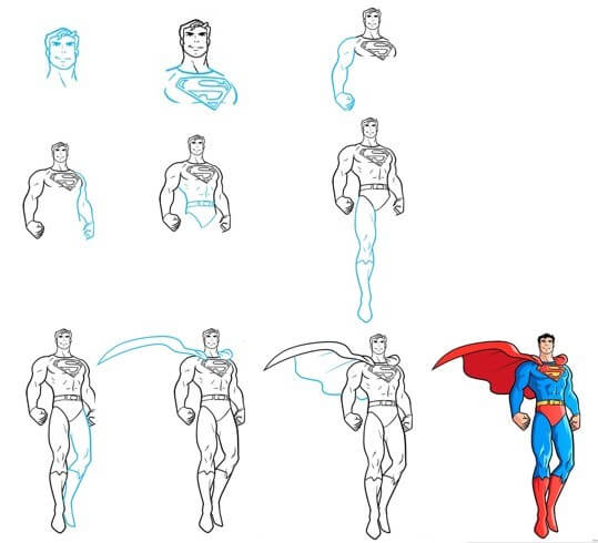 Desenhos de Superman corpo inteiro 2