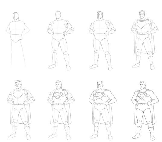 Desenhos de Superman corpo inteiro