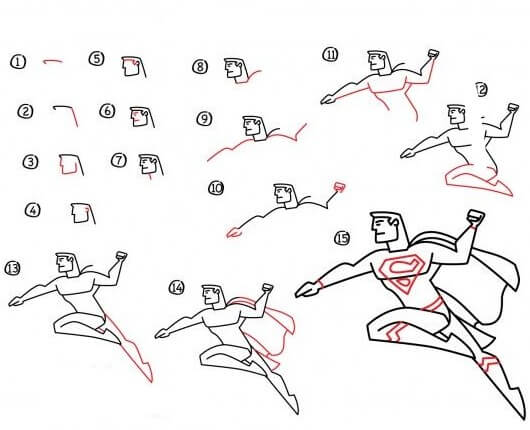 Desenhos de Superman lutando