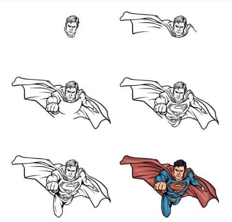 Desenhos de Superman voa para lutar 4