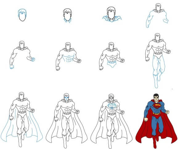 Desenhos de Superman voador 2