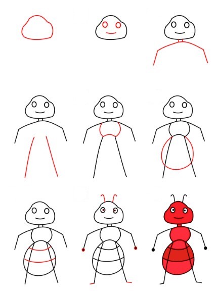 Desenhos de Suporte para formiga